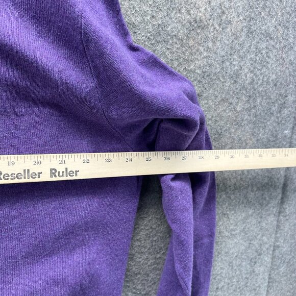 Vintage Ralph Lauren Pullover Mens XL Purple V Neck Sweatshirt Merino Wool 90s - Picture 3 of 10